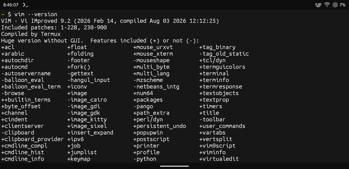 Checking Vim Version