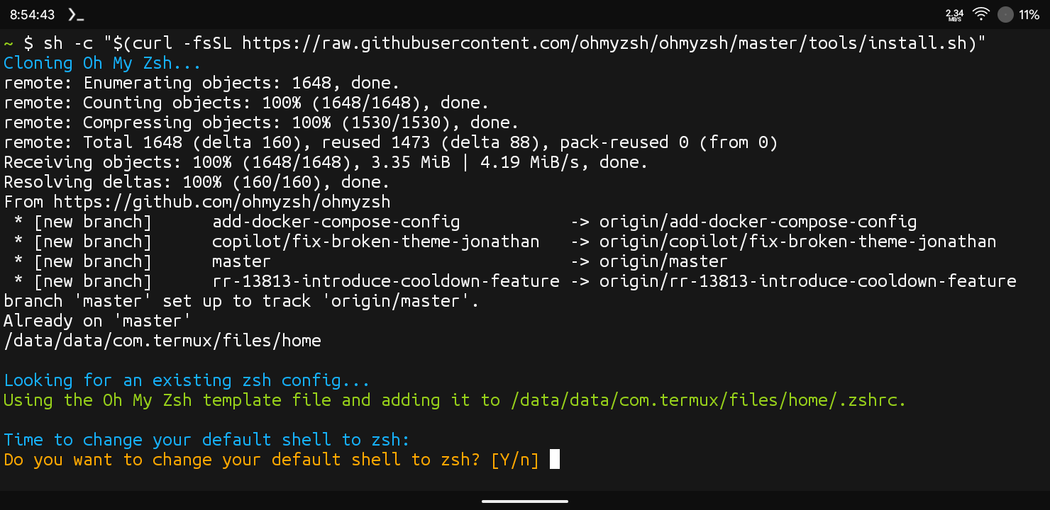 Install OhMyZsh In Termux