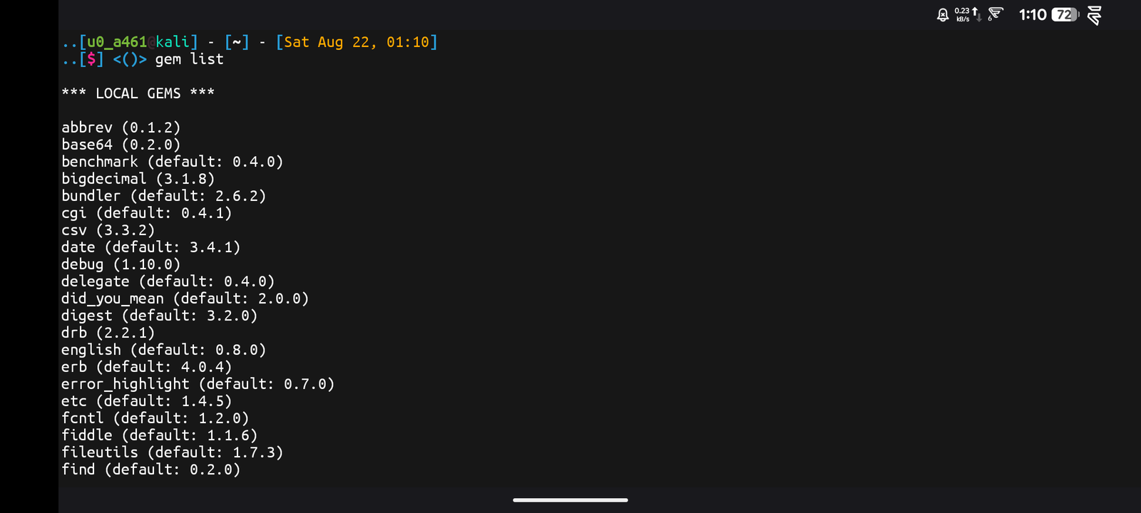 Listing Gem In Termux