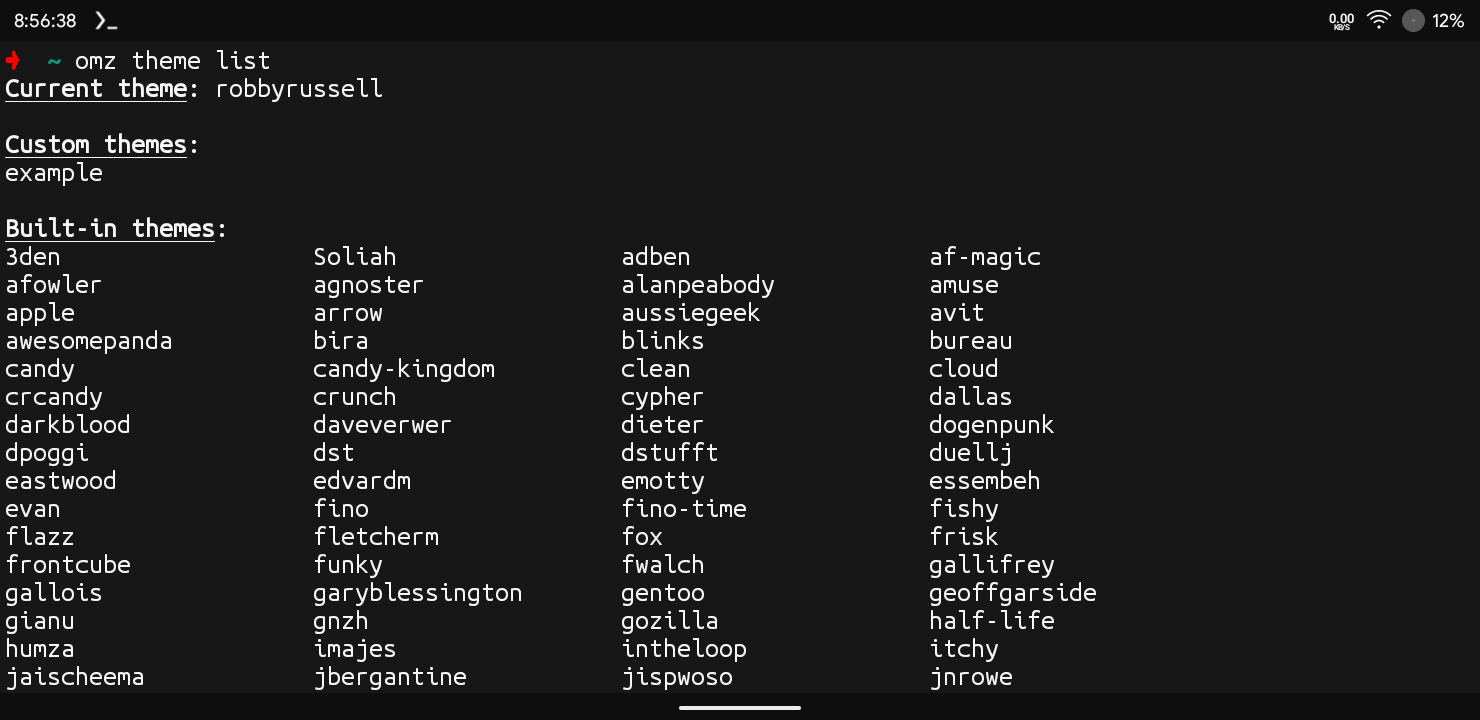 OhMyZsh Theme List