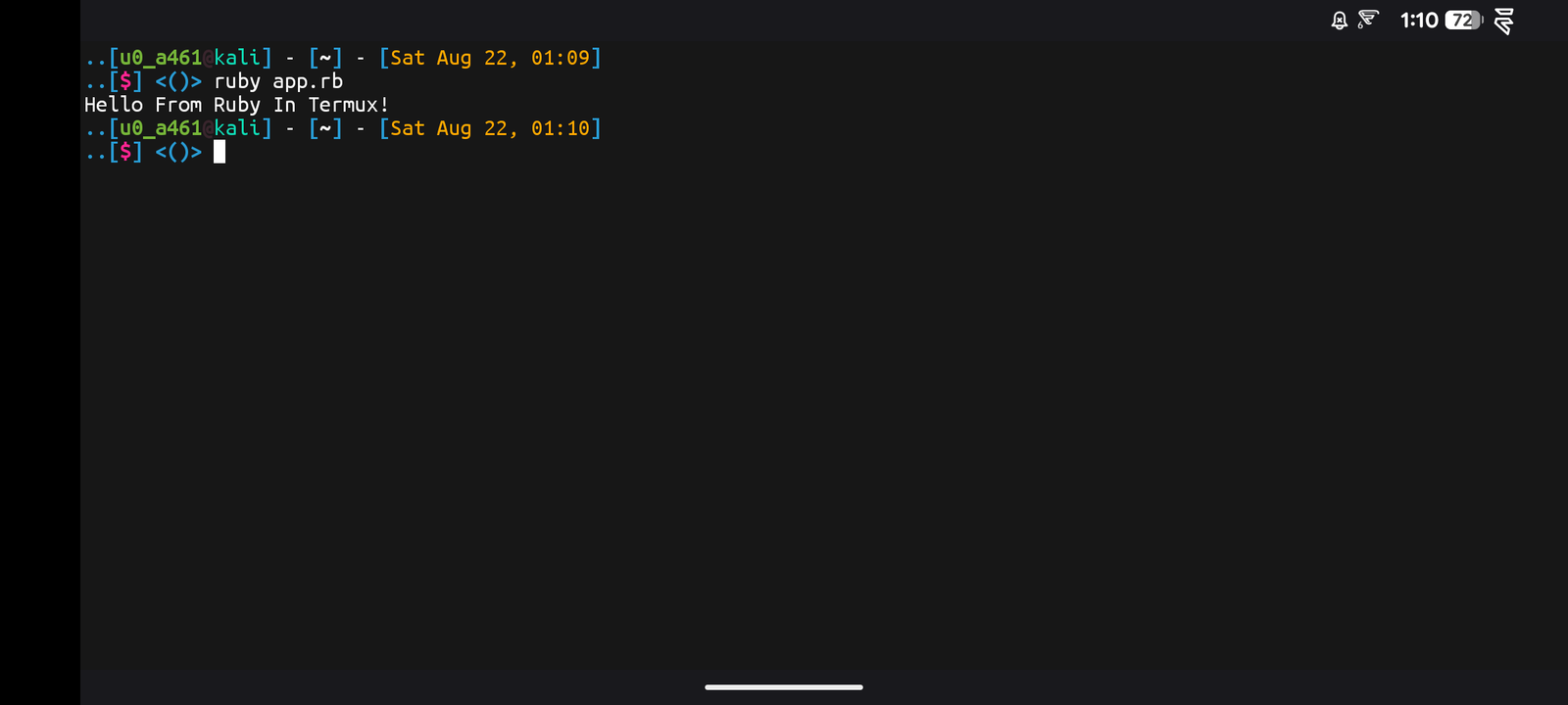 Running Ruby File In Termux
